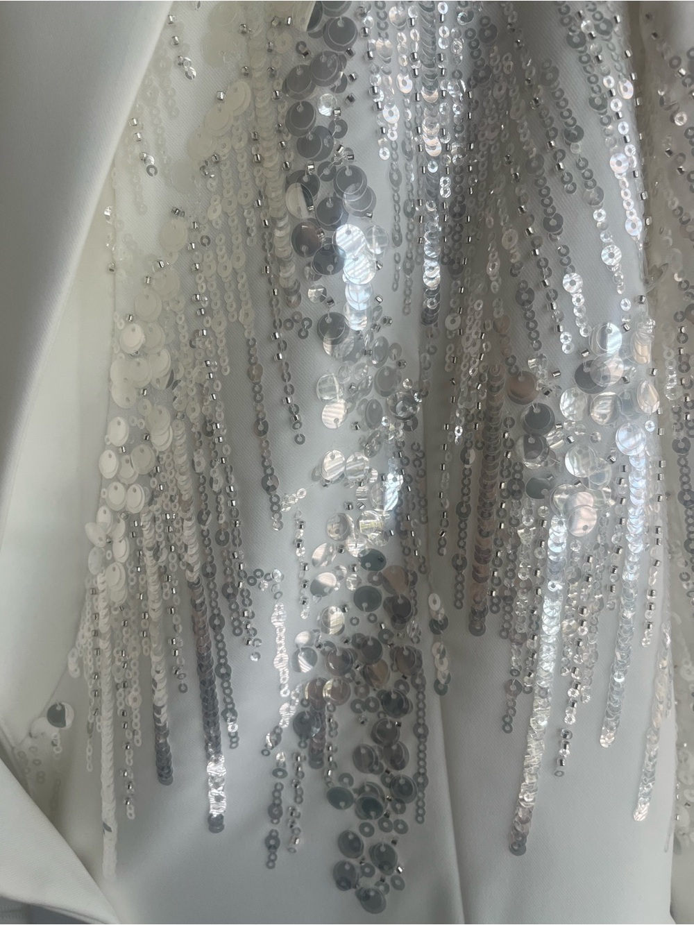 NADINE MERABI White Sequin Embellished Blazer - Picture 3 of 6